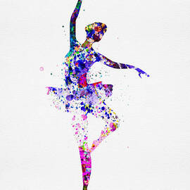  Ballerina Dancing Watercolor 2 by Naxart Studio