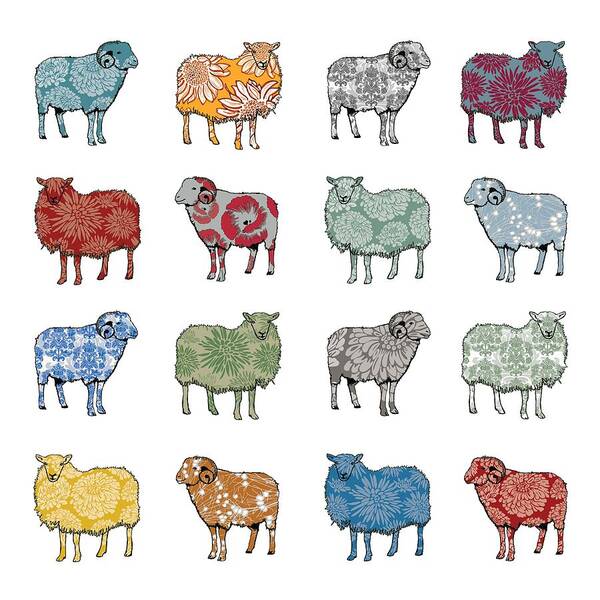 Patterned Sheep Array Wall Art