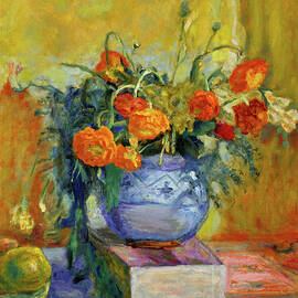 Buttercups in a Blue Vase by Pierre Bonnard