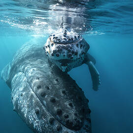 Humpback Whale And Calf by Barathieu Gabriel