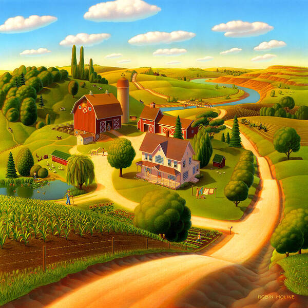 Charming Country Landscape Wall Art
