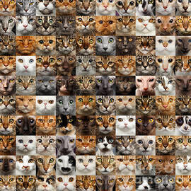 100 Cat faces by Sergei Taran