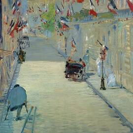 The Rue Mosnier With Flags by Edouard Manet
