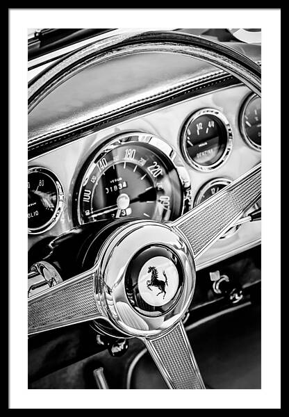 Vintage Ferrari Steering Wheel Framed Print