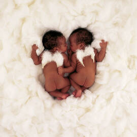 Alexis and Armani as Angels by Anne Geddes