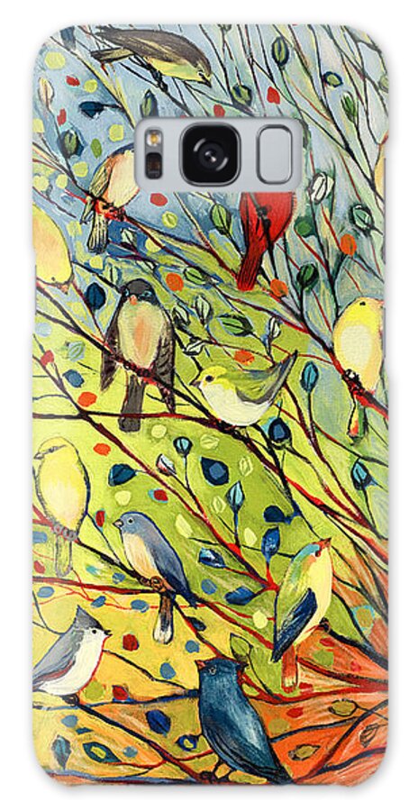 Colorful Birds on a Branch Galaxy Case