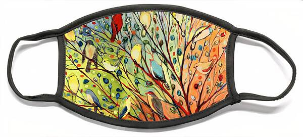 Colorful Birds on a Branch Face Mask