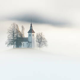 Misty church by Piotr Skrzypiec