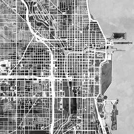 Chicago City Street Map by Michael Tompsett