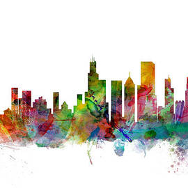 Chicago Illinois Skyline by Michael Tompsett