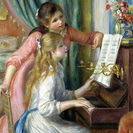 Two Young Girls At The Piano by Pierre Auguste Renoir
