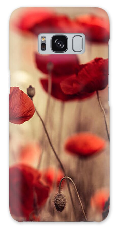 Field of Red Poppies Galaxy Case