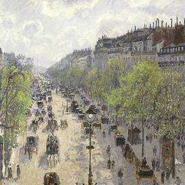 Boulevard Montmartre, Spring by Camille Pissarro