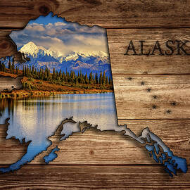Alaska Map Collage by Rick Berk