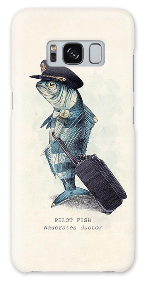 Fish in Pilot Uniform Galaxy Case