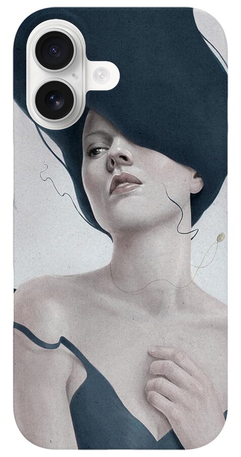 Ethereal Woman with Flowing Hair iPhone Case