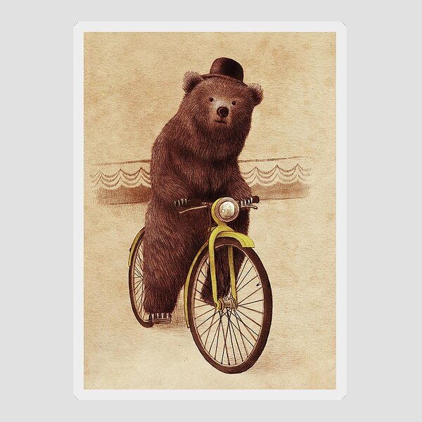 Bear on a Bicycle Sticker