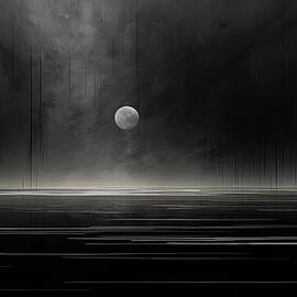Black and Grey Landscape Art Minimalist by Lourry Legarde