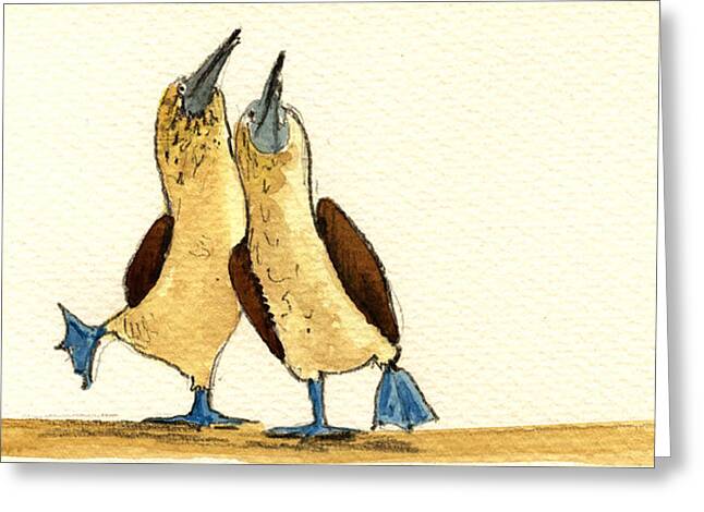 Dancing Blue-Footed Boobies Greeting Card