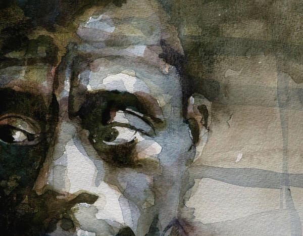 Contemplative Expression in Watercolor Wall Art