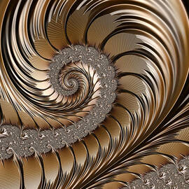 Bronze Scrolls Abstract by John Edwards