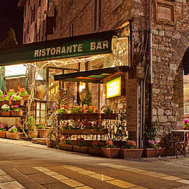 Cafe in Assisi at Night by Good Focused