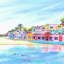 Capitola California Colorful Houses by Carlin Blahnik CarlinArtWatercolor
