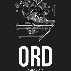 Chicago Airport Poster by Naxart Studio