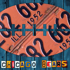 Chicago Bears Football Recycled License Plate Art by Design Turnpike