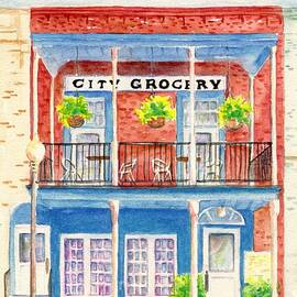 City Grocery Oxford Mississippi  by Carlin Blahnik CarlinArtWatercolor
