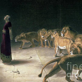 Daniel in the Lions Den by Briton Riviere, oil on canvas by Briton Riviere
