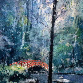 Duke Gardens watercolor batik by Ryan Fox