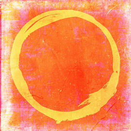 Enso No. 109 Yellow on Pink and Orange by Julie Niemela