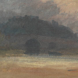 Evening Landscape with Castle and Bridge in Yorkshire by Joseph Mallord William Turner