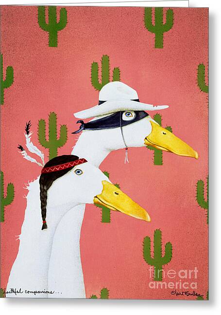 Ducks in Desert Hats Greeting Card