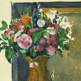 Fleurs Dans Un Vase Rouge by Paul Cezanne