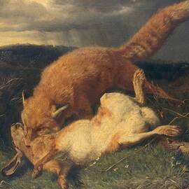 Fox and Hare by Johann Baptist Hofner by Johann Baptist Hofner