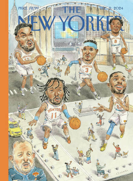 Whimsical New York Knicks Street Scene Wall Art