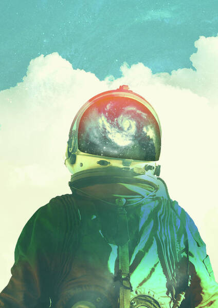 Cosmic Astronaut in Dreamy Sky Wall Art
