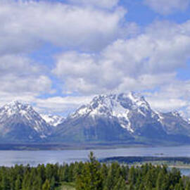Grand Tetons Over Jackson Lake Panorama 2