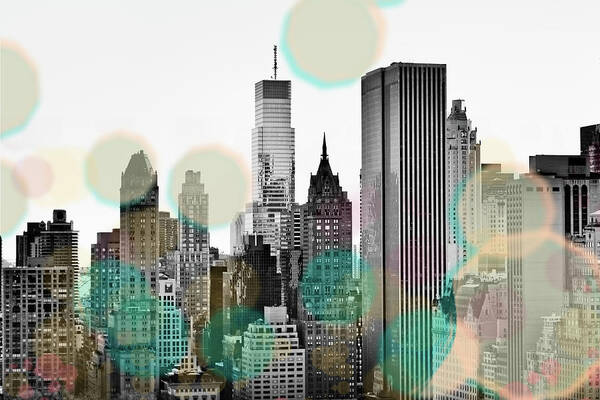 Skyline with Circles Wall Art