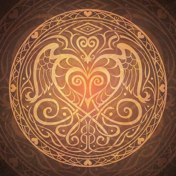 Ornate Heart Mandala Design Wall Art