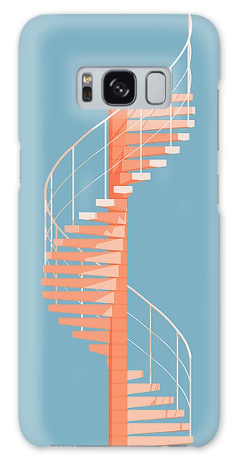 Spiral Staircase on Blue Background Galaxy Case