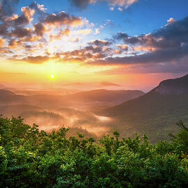 Highlands Sunrise - Whitesides Mountain in Highlands NC by Dave Allen