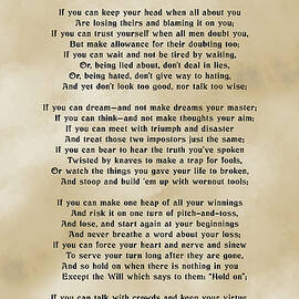 If - Rudyard Kipling - Minimal Typographic Print on Antique Paper by Studio Grafiikka