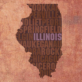 Illinois State Word Art on Canvas by Design Turnpike