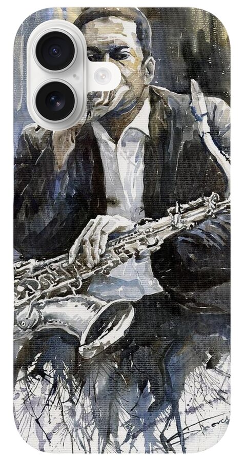 John Coltrane with Saxophone iPhone Case