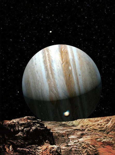 View of Jupiter from Its Moon Wall Art