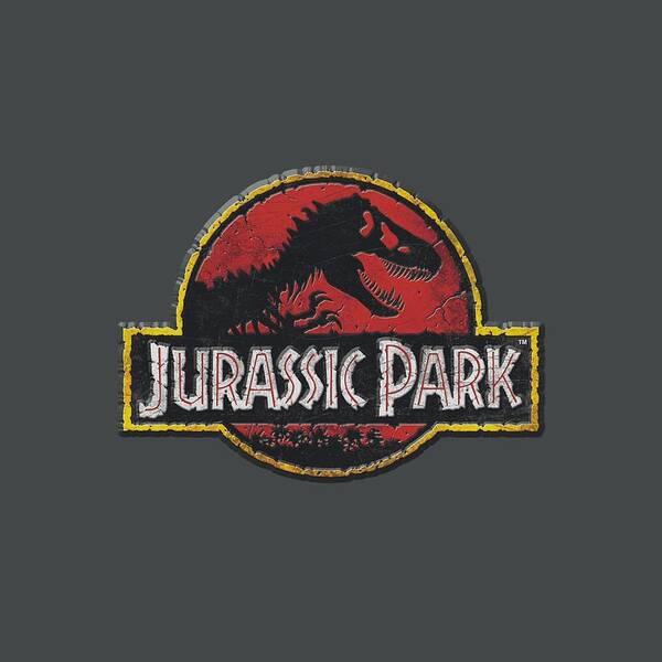 Celebrity Wall Art featuring the digital art Jurassic Park - Stone Logo by Brand A