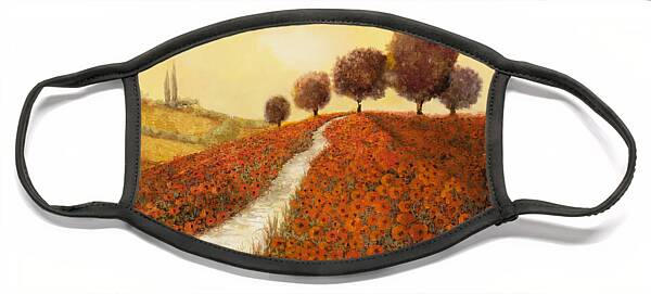Poppy Fields at Sunset Face Mask